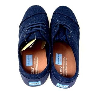 Tom’s Men's Paseo Canvas Lace Up Sneakers Navy Blue #10009194 Size:12